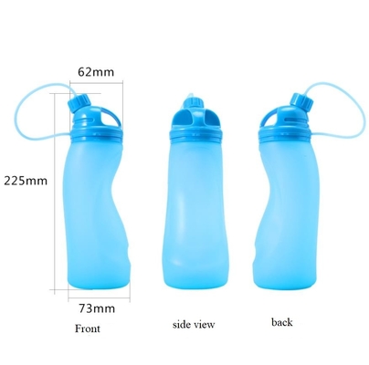 BPA मुक्त खाद्य ग्रेड आउटडोर खेल सिलिकॉन तह पानी की बोतलें 500ML