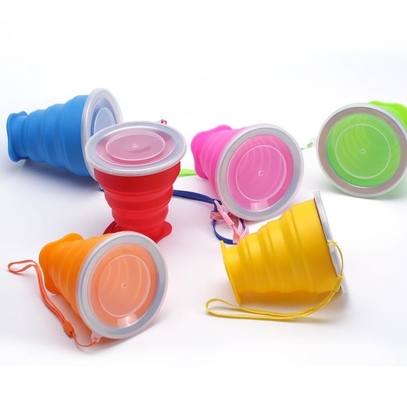 पोर्टेबल खाद्य ग्रेड सिलिकॉन बंधनेवाला यात्रा उपयोग foldable कप