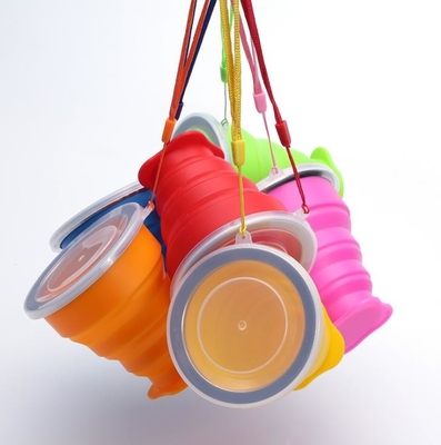 पोर्टेबल खाद्य ग्रेड सिलिकॉन बंधनेवाला यात्रा उपयोग foldable कप