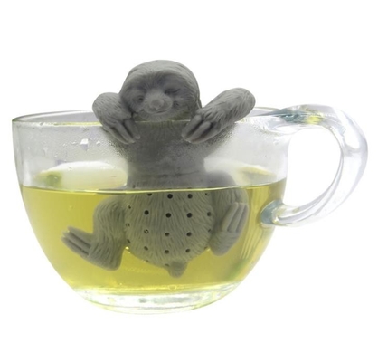 पशु सुस्ती के आकार का ग्रे रंग खाद्य ग्रेड सिलिकॉन चाय infuser BPA मुक्त