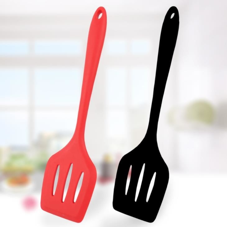 ठोस रंग खाद्य ग्रेड शैलियों सिलिकॉन slotted टर्नर खाना पकाने के उपकरण